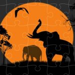 Elephant Silhouette Jigsaw